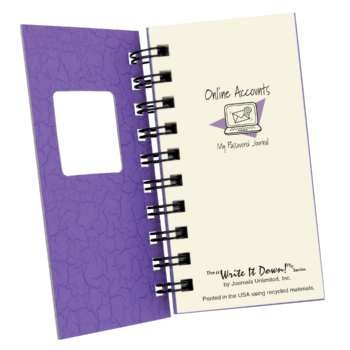 Online Accounts, My Password Mini Journal – Purple