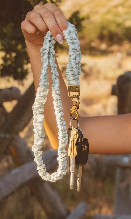 Sage Gingham Lanyard