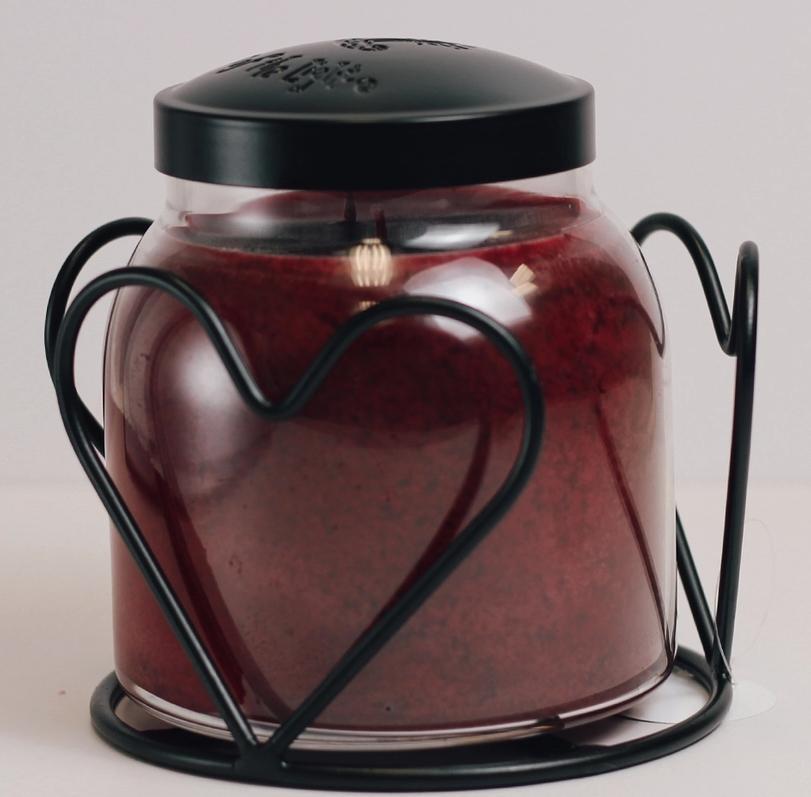 Heart Candle Holder Jar (Black)