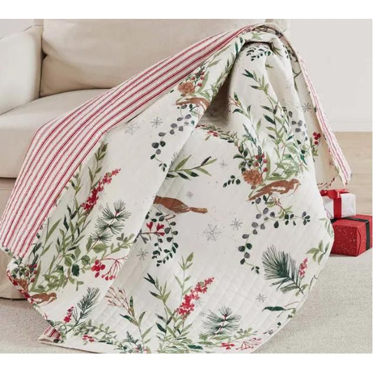 Winterberry Forest Quilted Throw Blanket