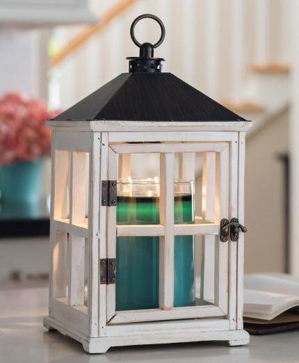 Weathered White Wooden Lantern