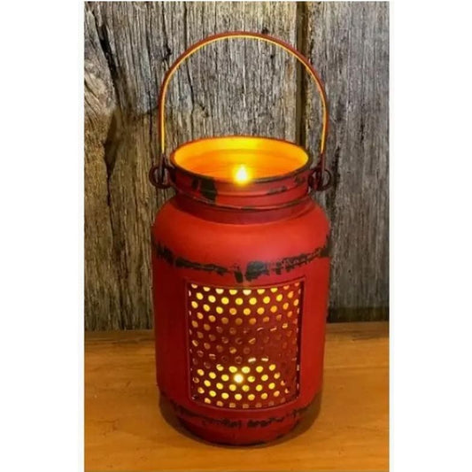 Dist Led Mason Jar Light (Red)