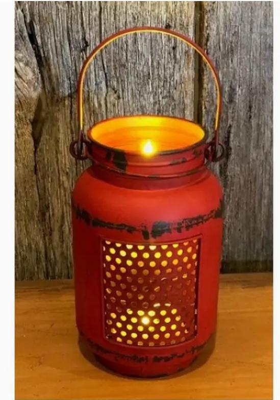 Dist Led Mason Jar Light (Red)