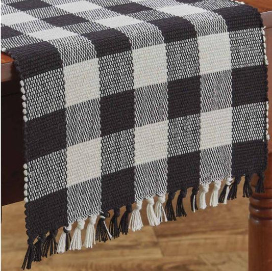 Wicklow Check Table Runner (Black & Cream)