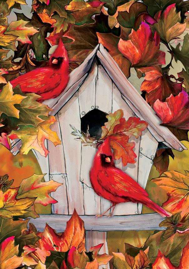 Cardinal Birdhouse Flag