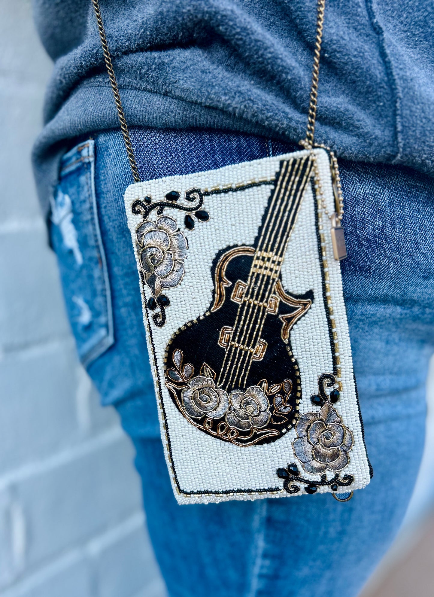 Guitar Player Crossbody Phone Bag