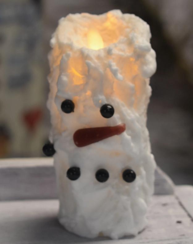 Snowman Votive Moving Flame Led Candle