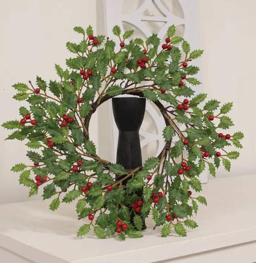 Merry Little Holly & Berries Wreath - 18"