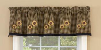 Sunflower Check Lined Valance