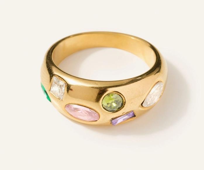 Lizzy Multi Gem Chunky Ring