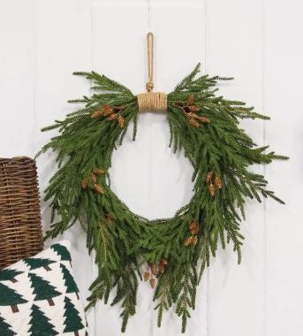 Soft Touch Austrian Pine Hanging Wreath - 24"