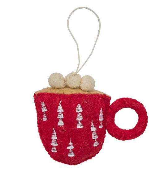 Red Tree Mug Felt Ornament