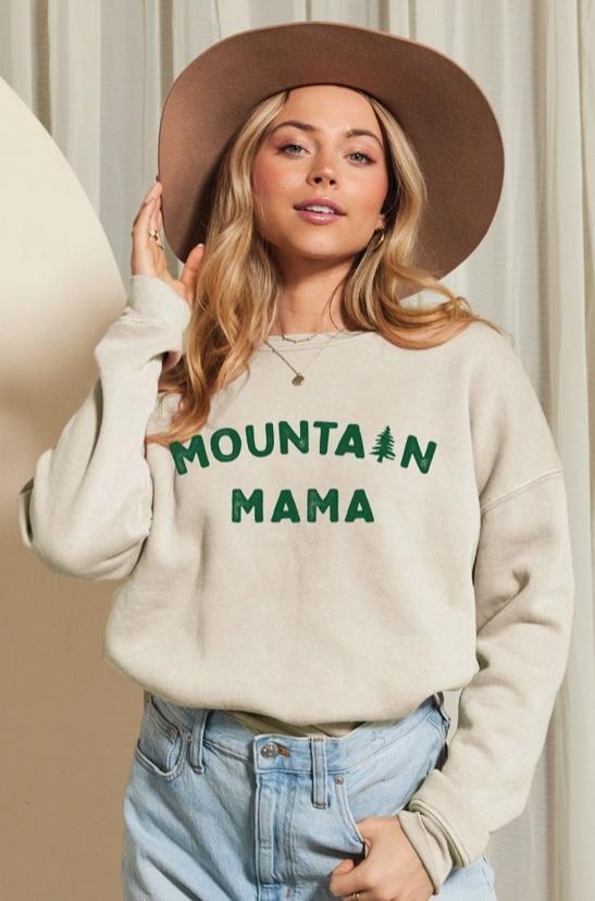 Mountain Mama Mineral Graphic Sweatshirt (White Dove)