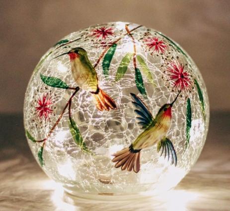 Dancing Hummingbird - LED Glass Orb
