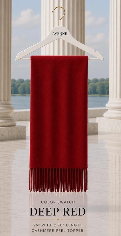 Luxurious Cashmere Blend Shawl Stole with Fringe
