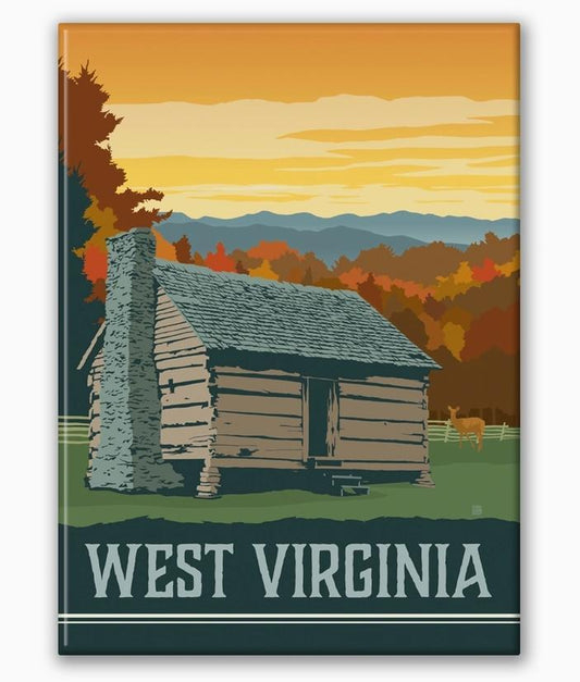 West Virginia Cabin Magnet
