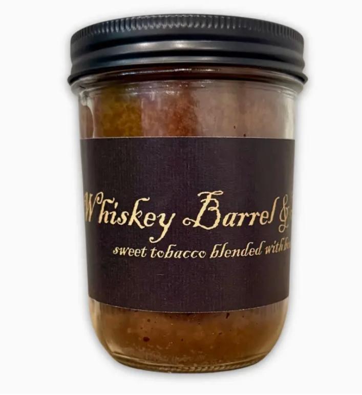 Black Label Whiskey Barrel & Tobacco Candle | 16oz Mason Jar