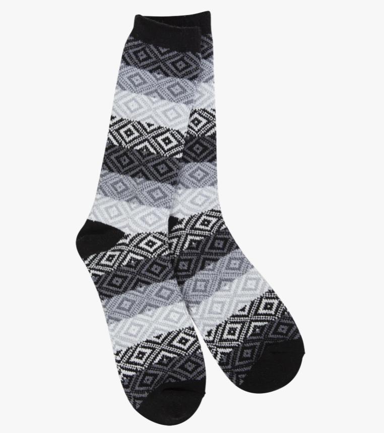 World's Softest Socks Weekend Gem Crew (Black Multi)