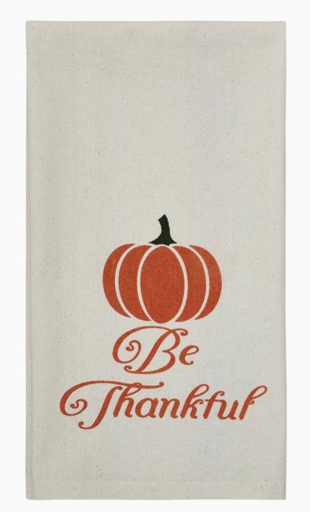 Be Thankful Pumpkin Tea Towel