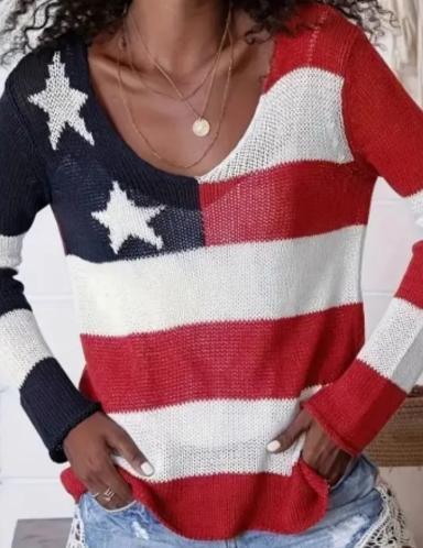 Thin American Flag Sweater