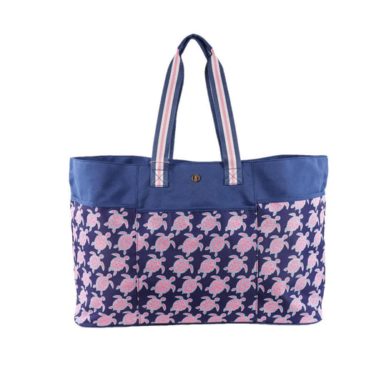 Simply Southern Beach Tote Bag (Turtle Navy)