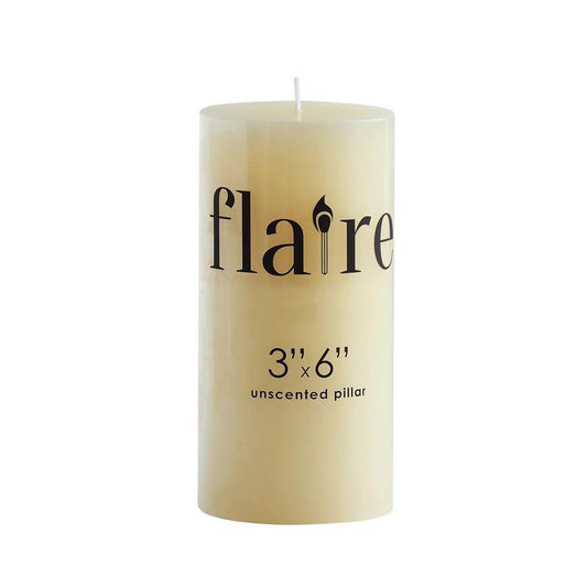 Unscented Pillar Candle (Flaire- Cream)