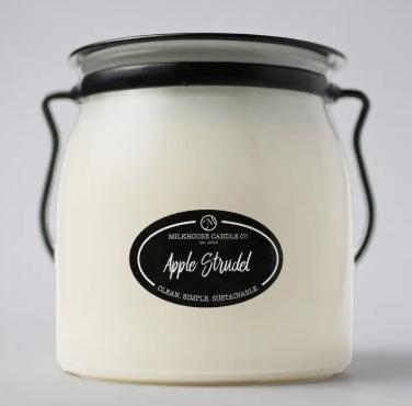Milkhouse Candle Apple Strudel 16 oz Butter Jar