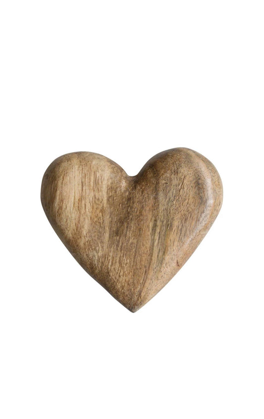 Hand-Carved Mango Wood Heart