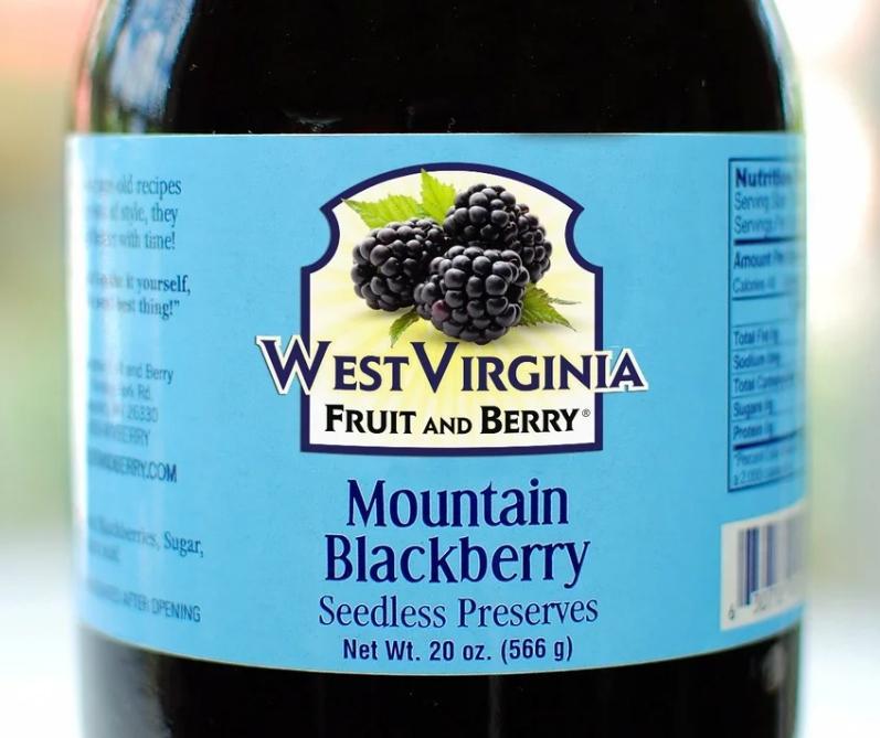 West Virginia Fruit & Berry Mountain Blackberry Preserves