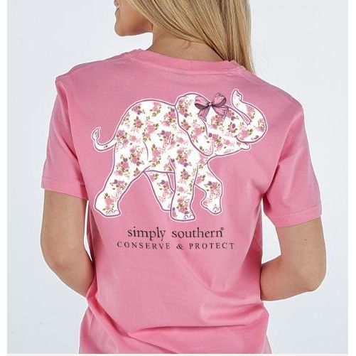 Simply Southern Short Sleeve Elephant Rose Tee