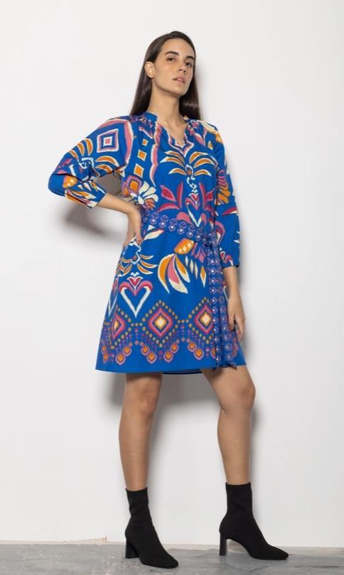 Cobalt Ikat Gia Dress