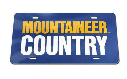West Virginia Mountaineers Mirror Blue Mountaineer Country License Plate
