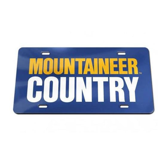 West Virginia Mountaineers Mirror Blue Mountaineer Country License Plate