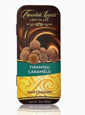 Chocolate Lover's Chocolate Caramel Tin - Tiramisu Caramels in Dark Chocolate