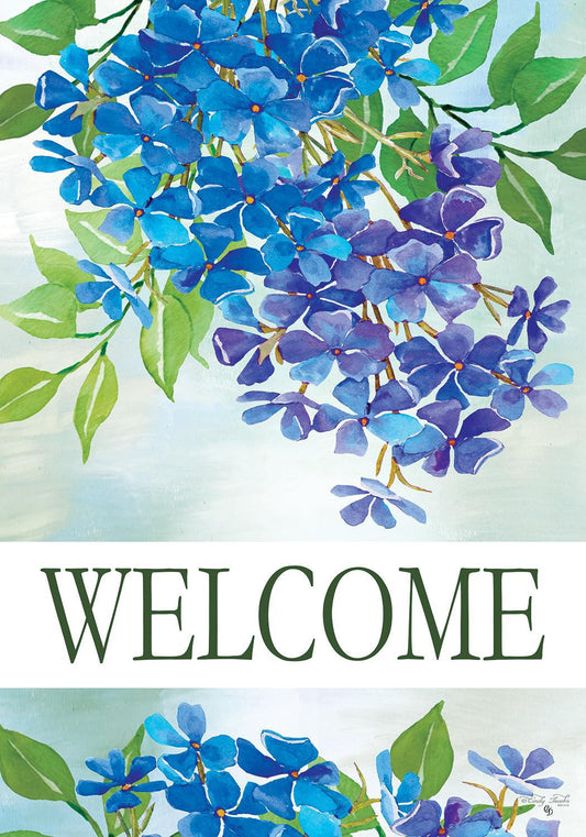 Hydrangeas Welcome Flag