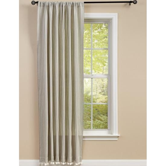Ticking with Ball Fringe Single Panel