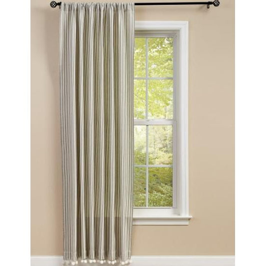 Ticking with Ball Fringe Single Panel