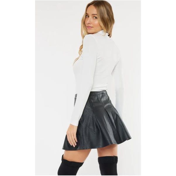 Milicent Mid Rise Faux Leather Skirt