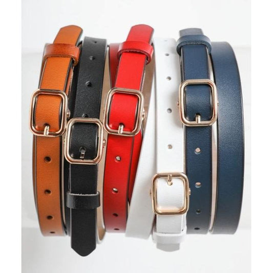 Versatile Skinny Leather Belt