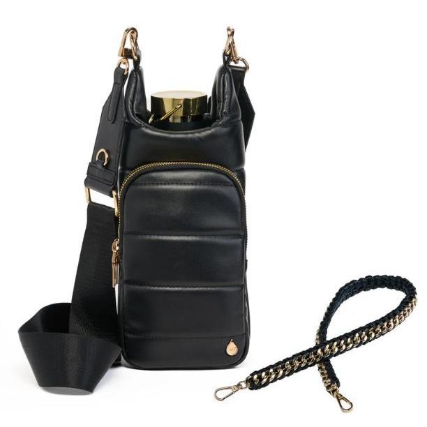 Black Vegan Leather HydroBag with Strap Bundle