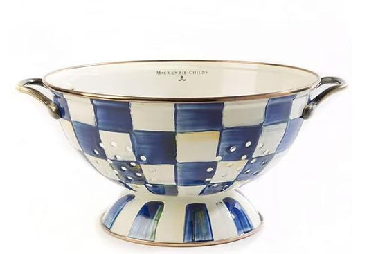 Mackenzie Childs Royal Check Enamel Colander (Small)