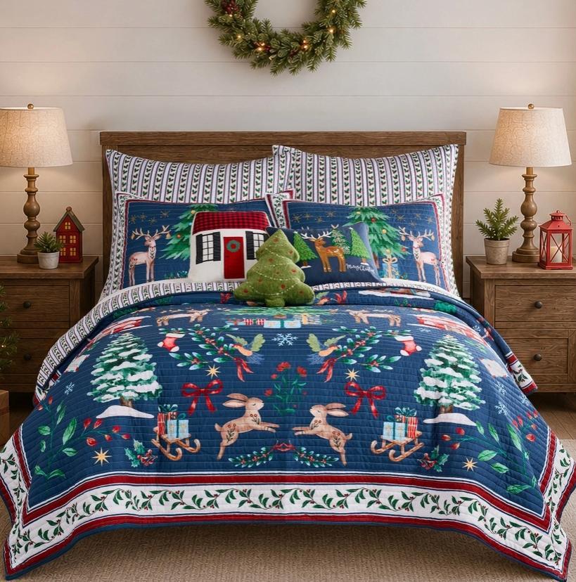 Christmas Cottage Quilt Set