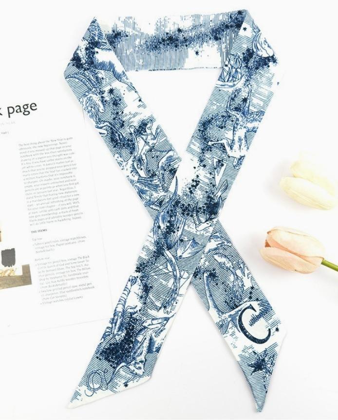 Soft Silky Skinny Twilly Scarf Necklace Wrap