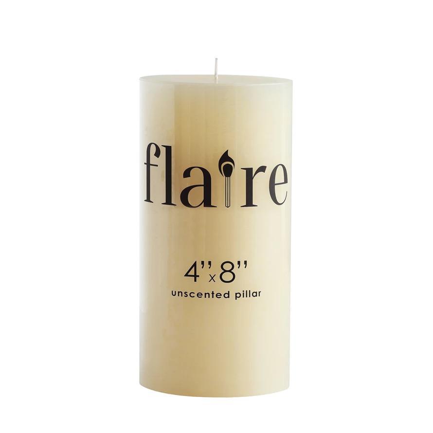 Unscented Pillar Candle (Flaire- Cream)