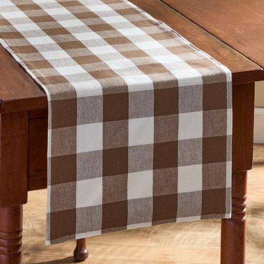 Park Design Wicklow Check Backed Table Runner (Brown & Cream)