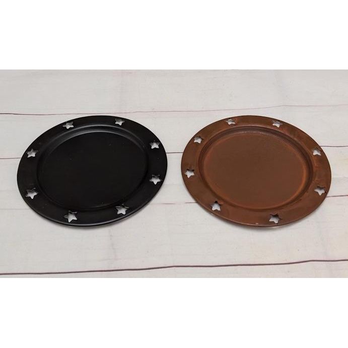 Mini Tin Plate/ Candle Plate with Star Cutout