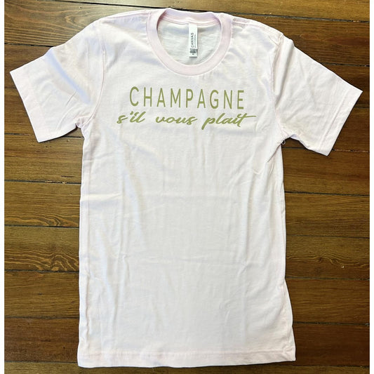 Champagne Sil Vous Plait Tee (Pink)