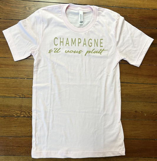 Champagne Sil Vous Plait Tee (Pink)