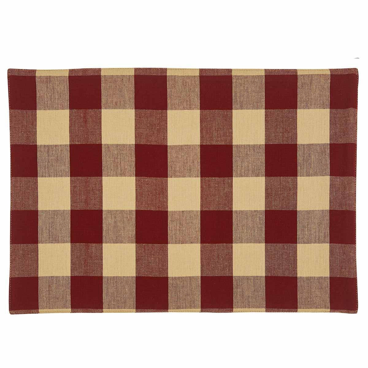 Park Design Wicklow Check Backed Placemat (Garnet)