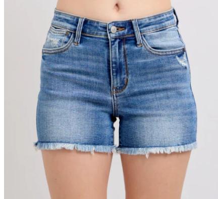 Judy Blue Vintage Wash Shorts w/Fray Hem